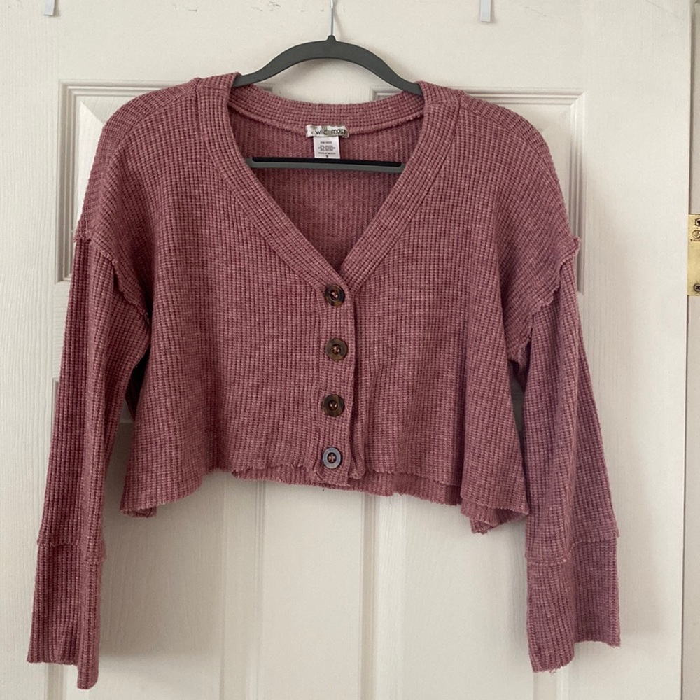 Wild Moss Pink crop sweater size small